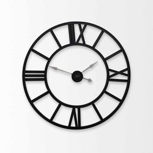 Stoke Black Iron Round Wall Clock, image 4