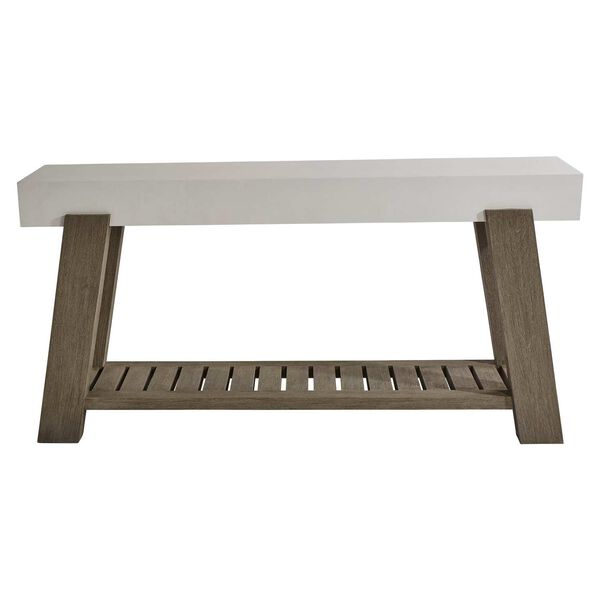 Rochelle White and Dark Brown Outdoor Console Table, image 1