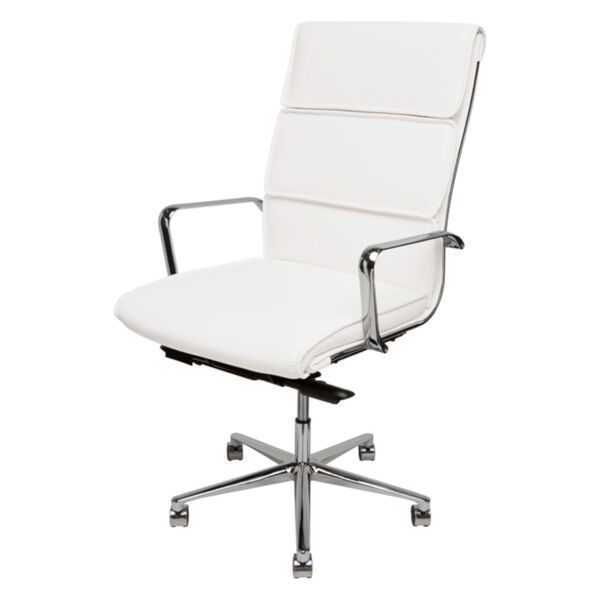 Lucia White and Silver High Back Office Chair, image 1