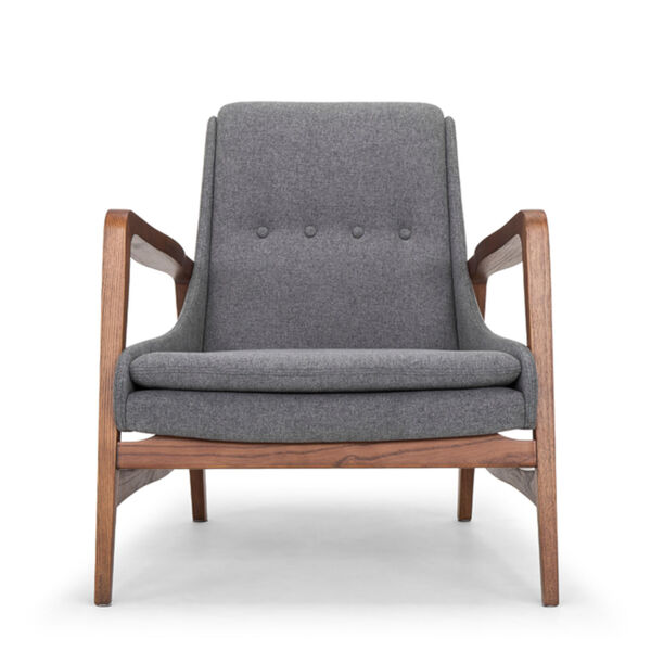 Enzo Shale Gray and Walnut Occasional Chair, image 2