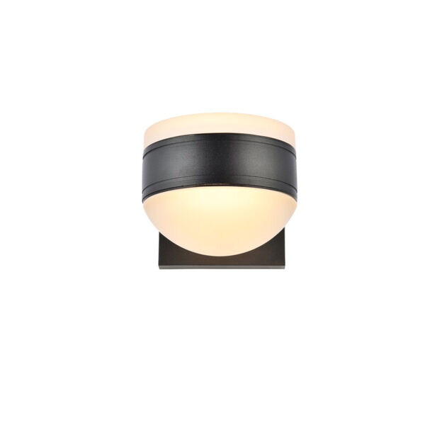 Raine Black 600 Lumens 16-Light LED Outdoor Wall Sconce, image 1