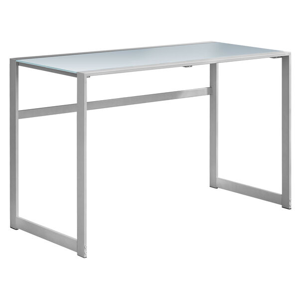 Silver and White 22-Inch Computer Desk, image 2