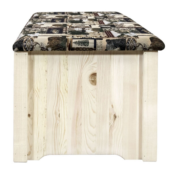 Homestead Clear Lacquer Blanket Chest with Woodland Upholstery, image 5
