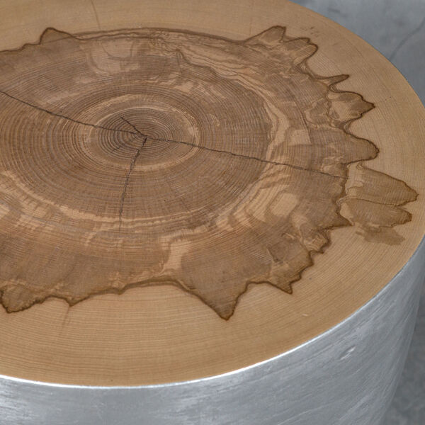 Gannett Silver Leaf Wood End Table, image 4