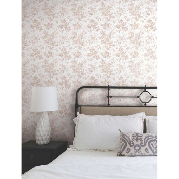 Anemone Toile Blush Wallpaper, image 3