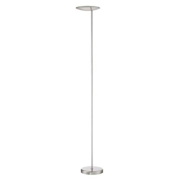 Ivvo Satin Nickel Integrated LED Torchiere Floor Lamp, image 1
