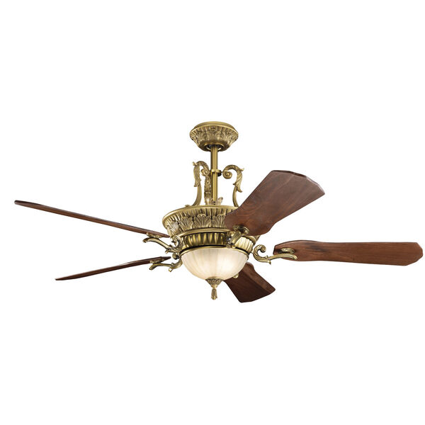 Kimberley Burnished Antique Brass 60-Inch Three-Light LED Ceiling Fan, image 1