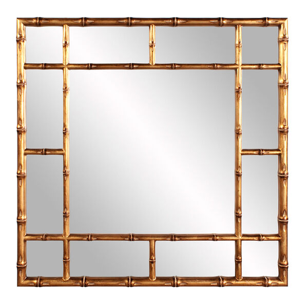 Country Gold Bamboo Mirror, image 1