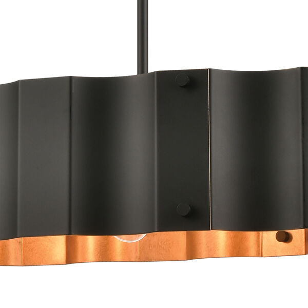 Clausten Black and Gold Four-Light Island Chandelier, image 5