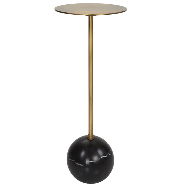Gimlet Brushed Brass and Black Drink Table, image 2
