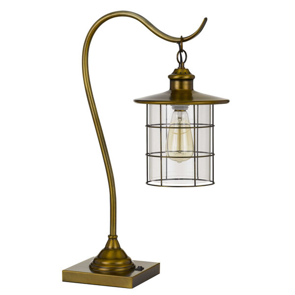 Silverton Antique Brass One-Light Desk lamp, image 1
