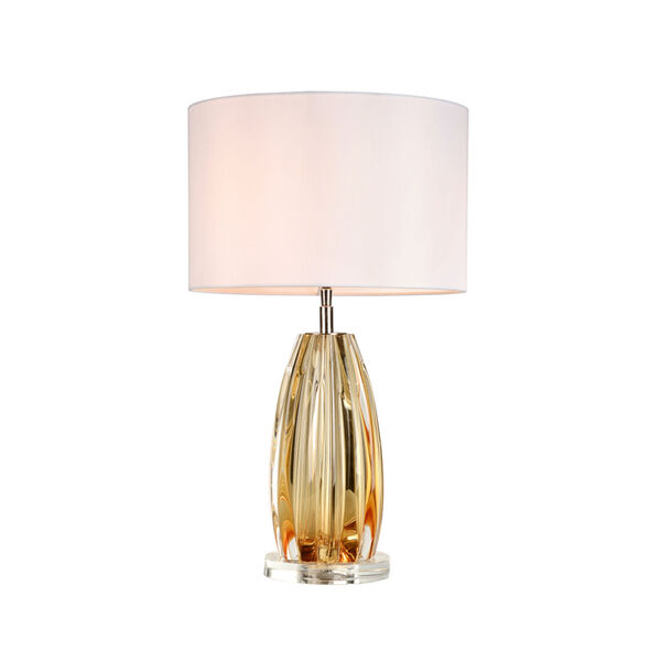 Cognac Clear and Amber One-Light Table Lamp, image 1