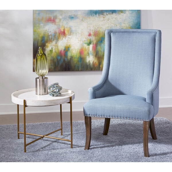 White and Gold 24-Inch Accent Table, image 2