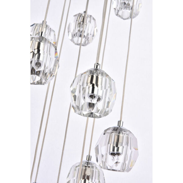 Eren Chrome 20-Inch 18-Light Pendant with Royal Cut Clear Crystal, image 4
