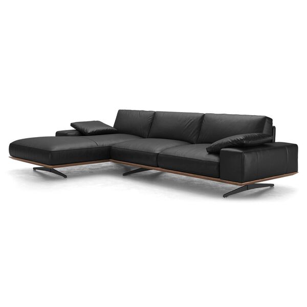 Blackwell Jet Black Leather Left-Facing Sectional Sofa, image 2