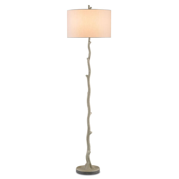 Beaujon Polished and Aged Steel One-Light Concrete Faux Bois Floor Lamp, image 1