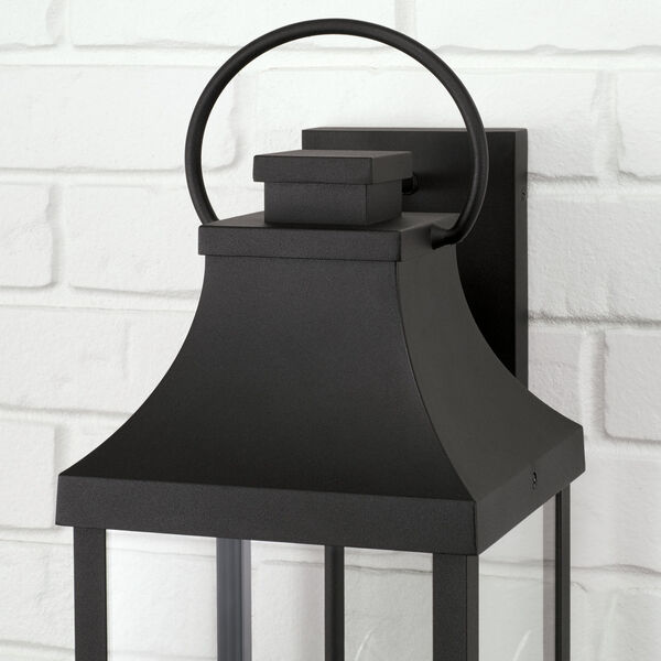 Bradford Black Outdoor Three-Light Wall Lantern with Clear Glass, image 3