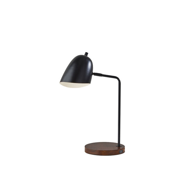Jude Black and Walnut One-Light Desk Lamp, image 1