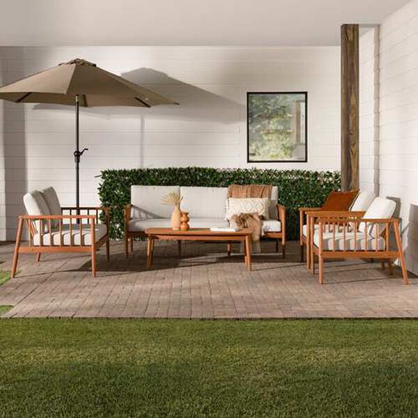 Circa Brown Five-Piece Outdoor Spindle Chat Set, image 1