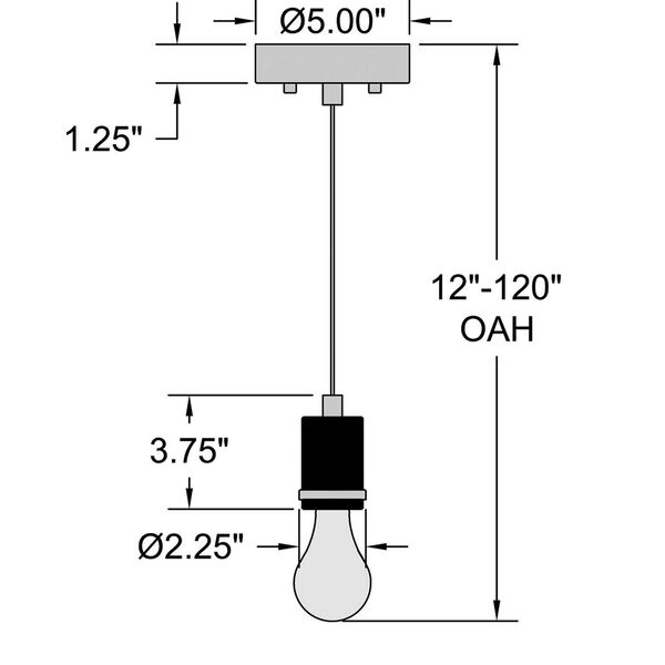 Port Nine Bare Brushed Steel LED Mini Pendant, image 2