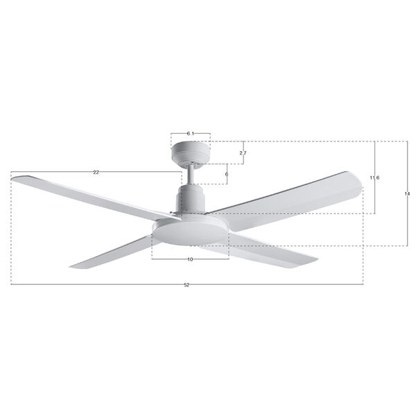 Lucci Air Nautilus White 52-Inch Ceiling Fan, image 7