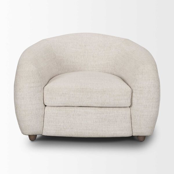 Valentina Oatmeal Upholstered Curved Accent Chair, image 2