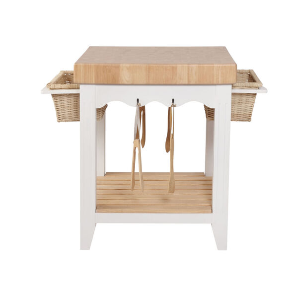 Liam White and Natural Kitchen Island, image 6
