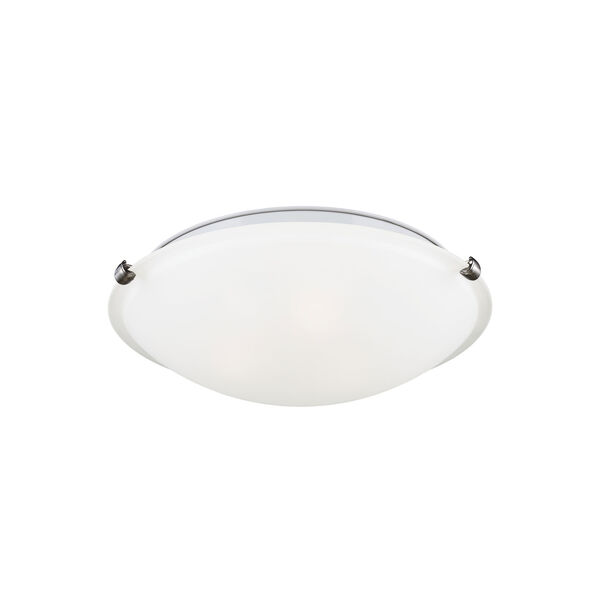 Brushed Nickel Energy Star 12-Inch Two-Light LED Flush Mount with Satin Etched Glass, image 1