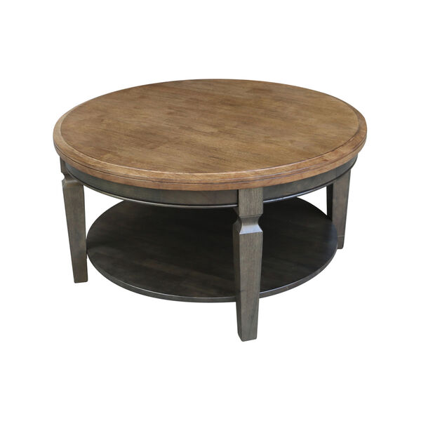 Vista Hickory and Washed Coal Round Coffee Table, image 2