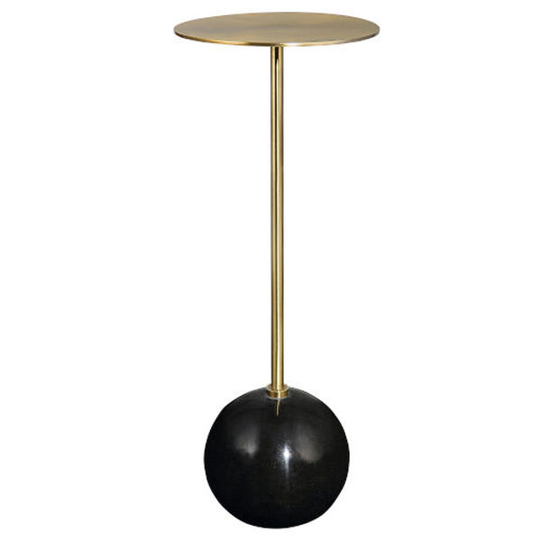 Gimlet Brushed Brass and Black Drink Table, image 1
