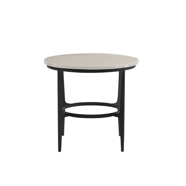 Freestanding Occasional Blackened and Marble Faux Marble and Solid Steel End Table, image 2