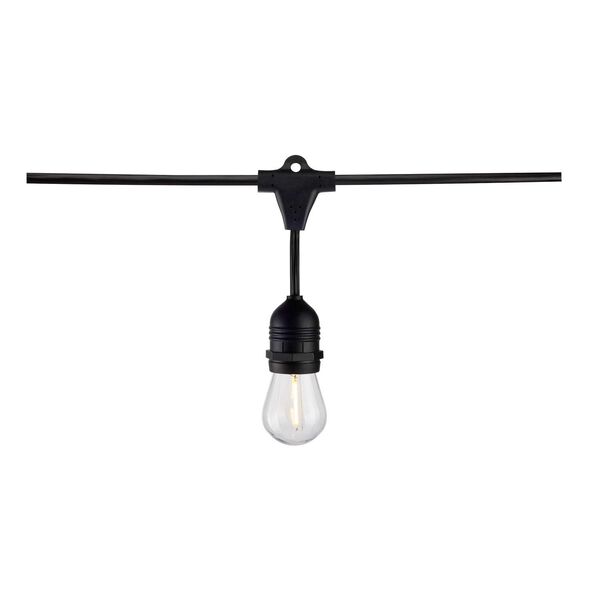 Black 60-Foot LED String Light Fixture, image 3
