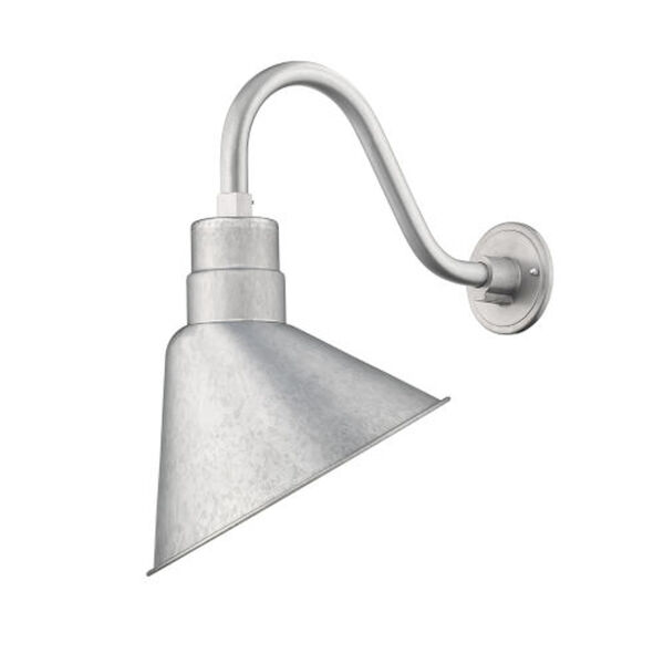 Finn Galvanized One-Light Outdoor Wall Sconce with Gooseneck, image 1