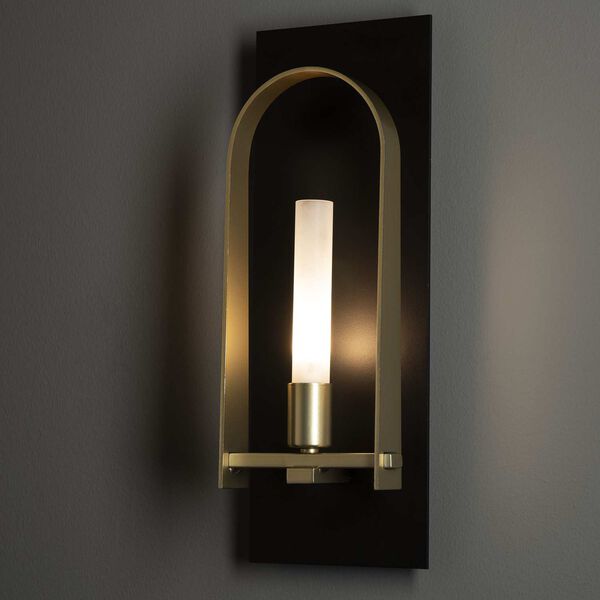Triomphe Black One-Light Wall Sconce with Frosted Glass, image 5