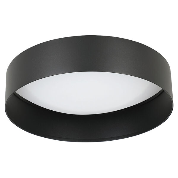 Ester Structured Black Integrated LED Flush Mount with White Acrylic Shade, image 1