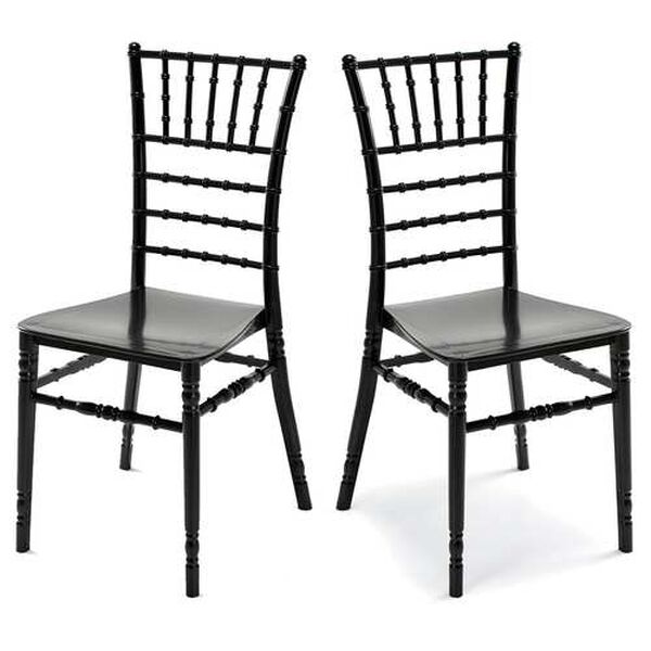 Tiffany Black Outdoor Stackable Side chair with Cushion, Set of Four, image 1