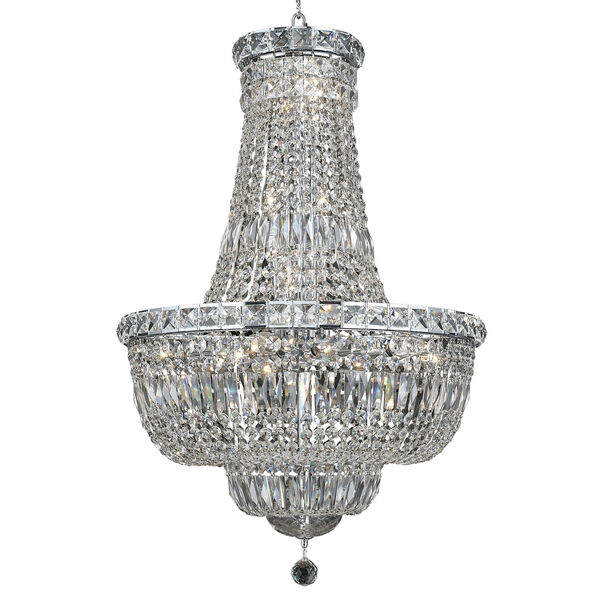 Tranquil Chrome Twenty-Two Light 22-Inch Chandelier with Royal Cut Clear Crystal, image 1