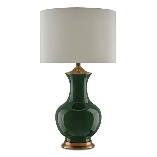 Lilou Green and Antique Brass One-Light Table Lamp, image 3