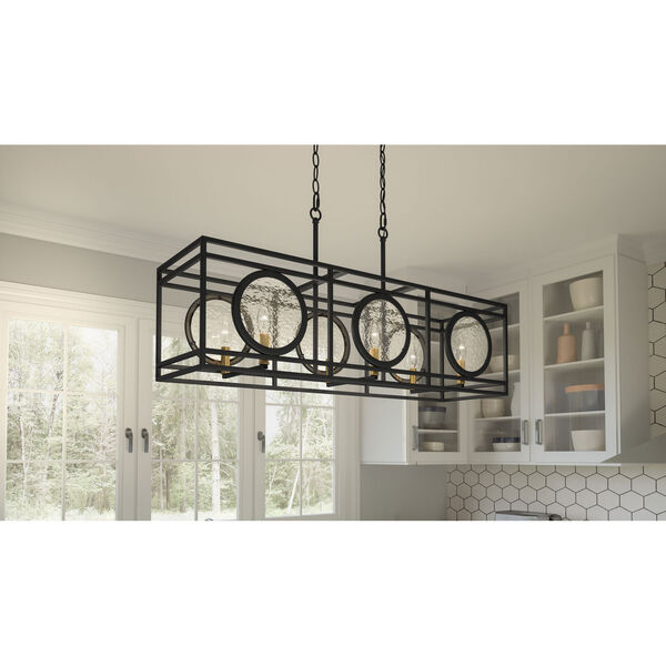 Chalamont Earth Black and Aged Brass Six-Light Chandelier, image 3