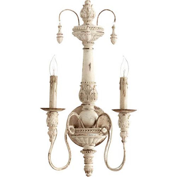 Bouverie French White 22-Inch Two-Light Wall Sconce, image 1