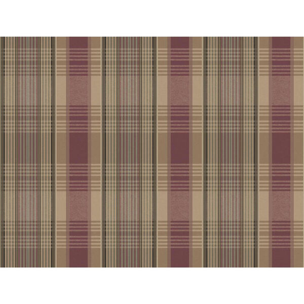 Rustic Living Bartola Plaid Red Wallpaper - SAMPLE SWATCH ONLY, image 1