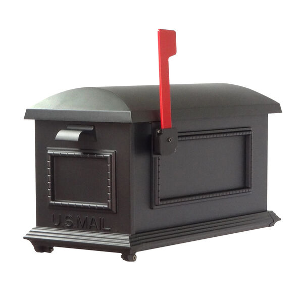 Curbside Black Traditional Mailbox with Sorrento Front Single Mounting Bracket, image 6