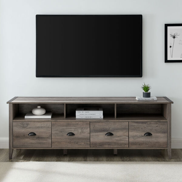 Clair Grey Wash TV Stand with Four Drawers, image 4
