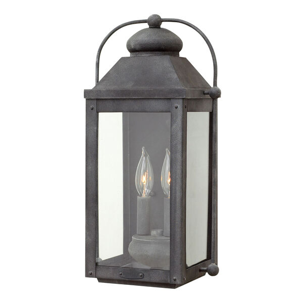 Anchorage Aged Zinc Two-Light Outdoor Wall Sconce, image 1