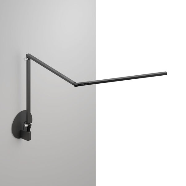 Z-Bar Metallic Black Warm Light LED Slim Desk Lamp with Hardwire Wall Mount, image 1