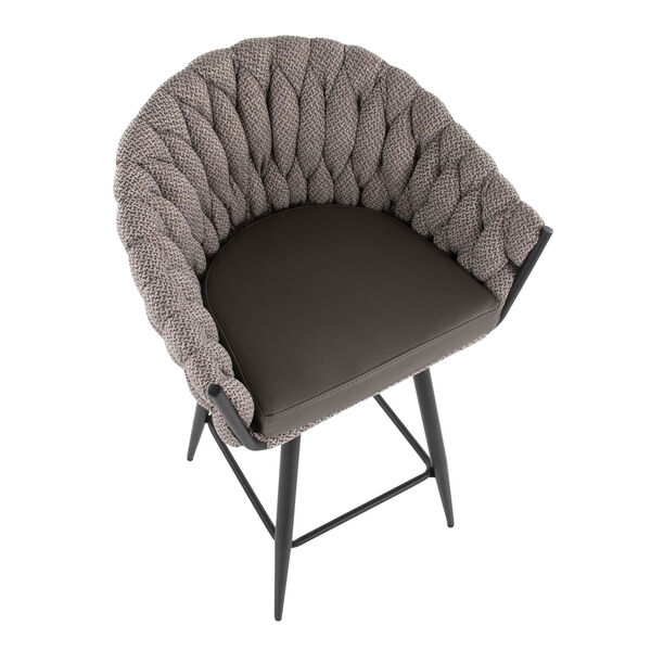 Matisse Black and Grey Braided Counter Stool, image 6