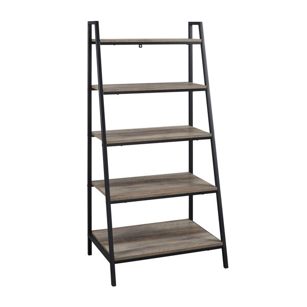 Arlo Grey Wash Five Shelf Ladder Bookshelf, image 4