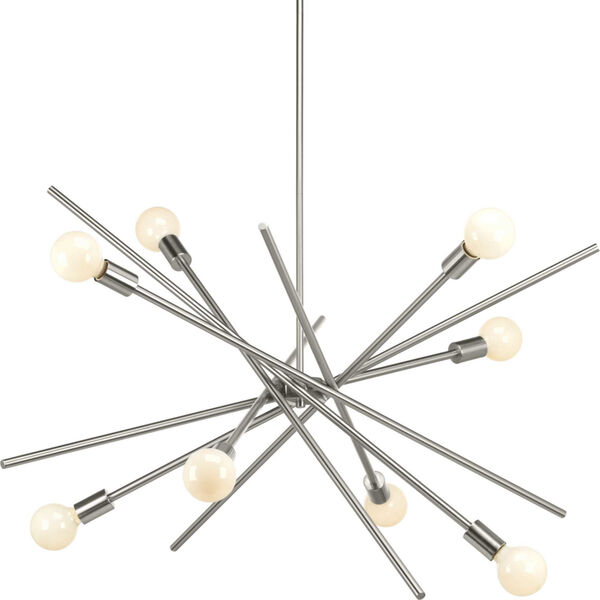 P400109-009: Astra Brushed Nickel Eight-Light Chandelier, image 3