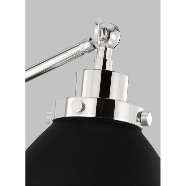 Wellfleet Midnight Black and Polished Nickel One-Light Dome Floor Lamp, image 3