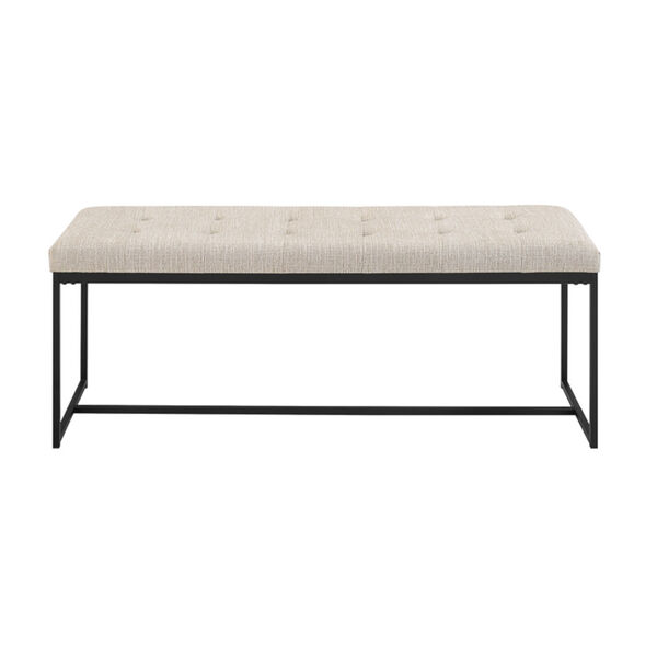 Tan 48-Inch Upholstered Tufted Bench, image 2